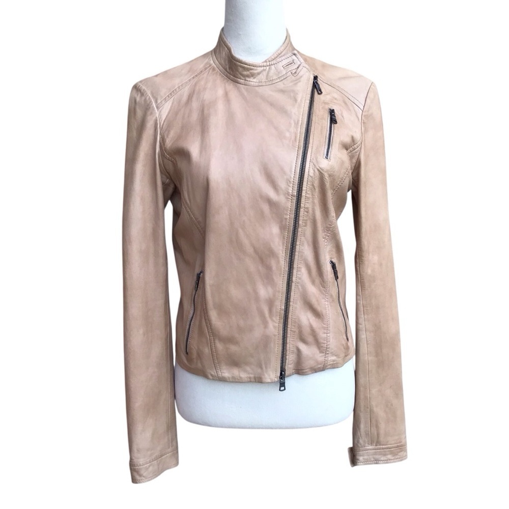Armani Exchange Tan 100% Lambswool Full Zip Jacket Size Medium